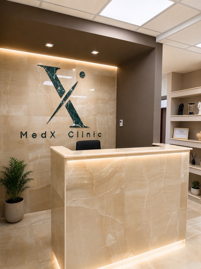 La reception di MedX Clinic